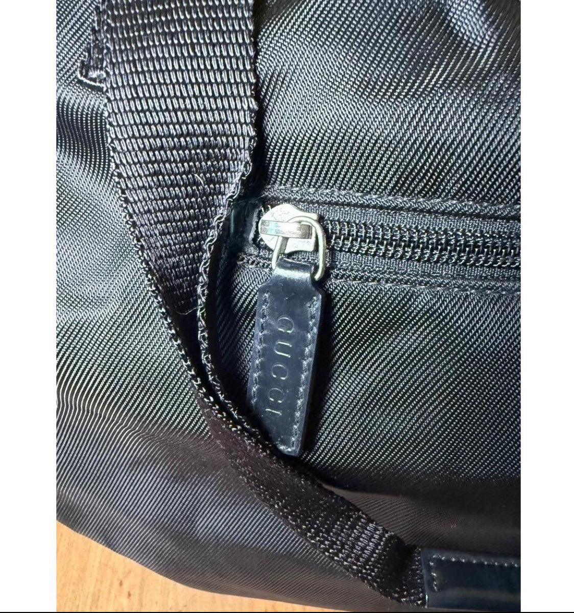 Gucci Duffle Bag Boston Black 21" Nylon  Travel Luxury Designer