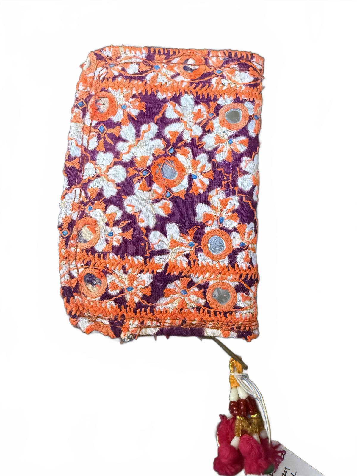 Handcrafted Afghan Embroidered Wallet with Tassel Accents