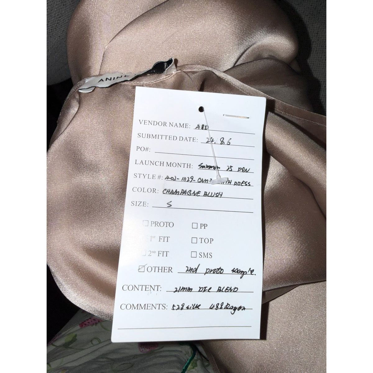 Anine Bing Alison Scoop Neck Dress in Champagne, Small (oversized) NWT
