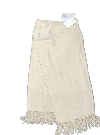 Jil Sander Fringed Wrap-Effect Midi Skirt, Size 36