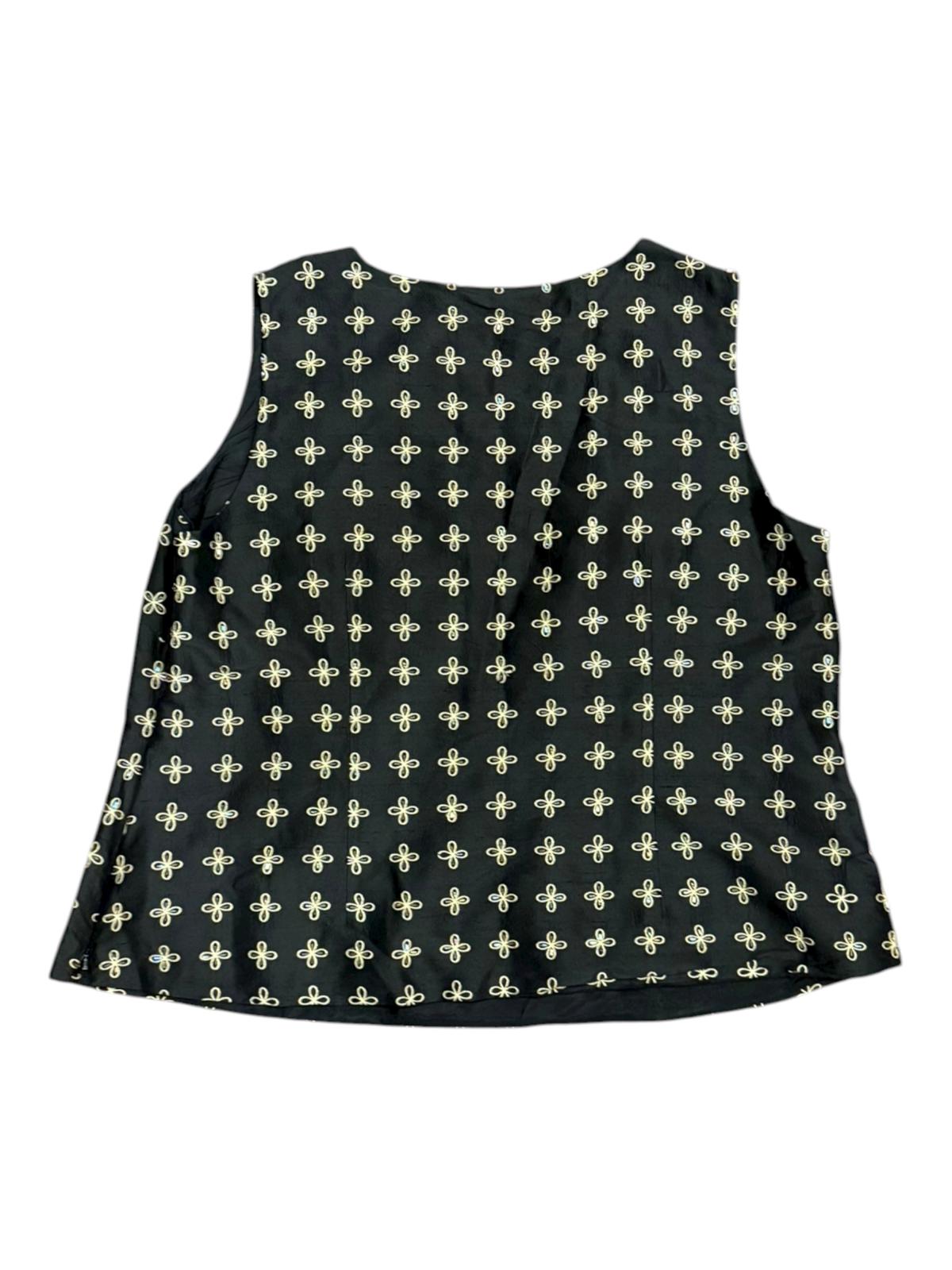 Oscar de la Renta Black Embroidered Sleeveless Tank Top Plus Size 22W