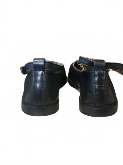 Free People New Mystic Treasures Black Leather Ankle Strap Flats, Size 7
