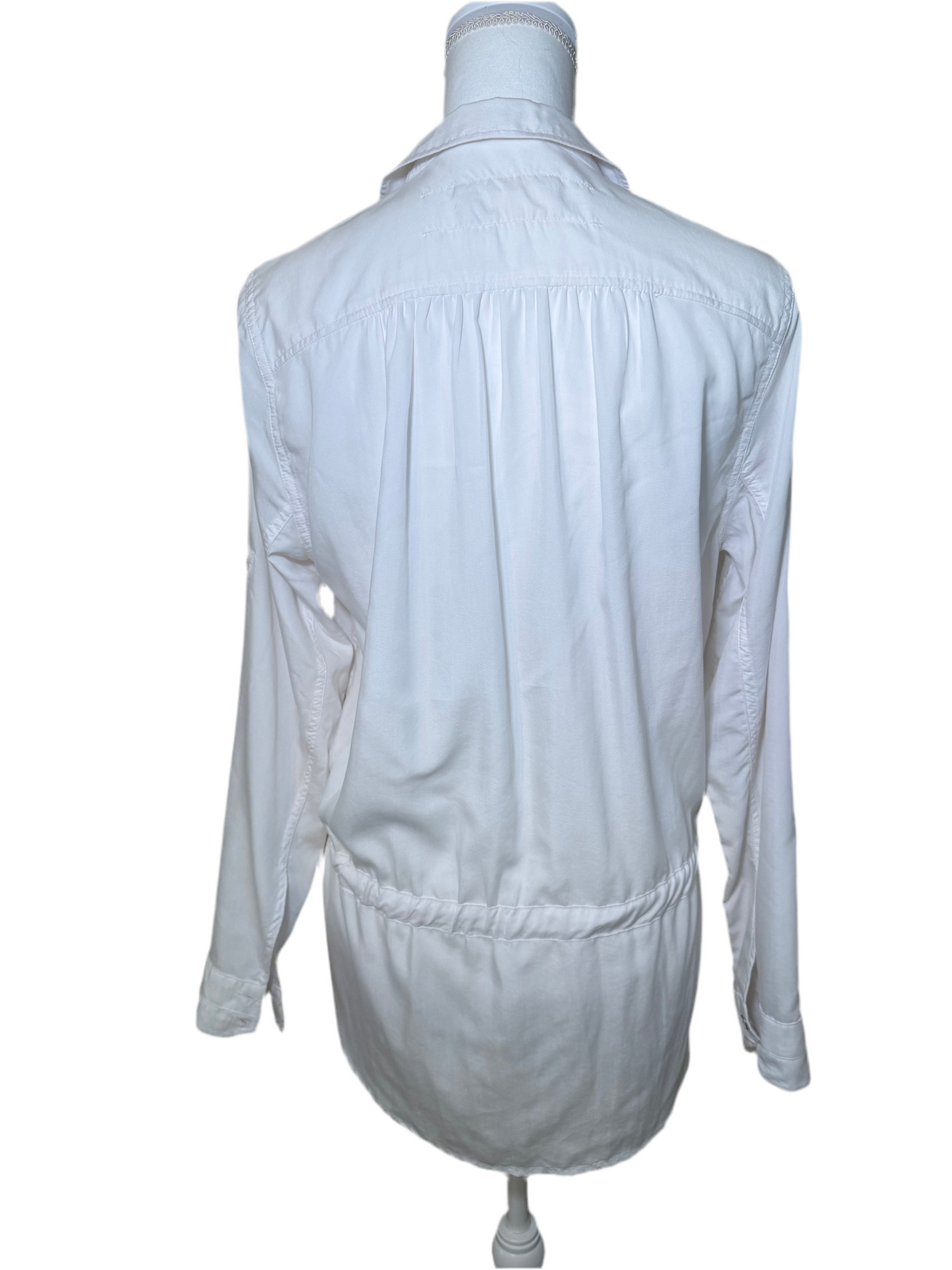 Rag & Bone White Drawstring Tunic Shirt - Size Small