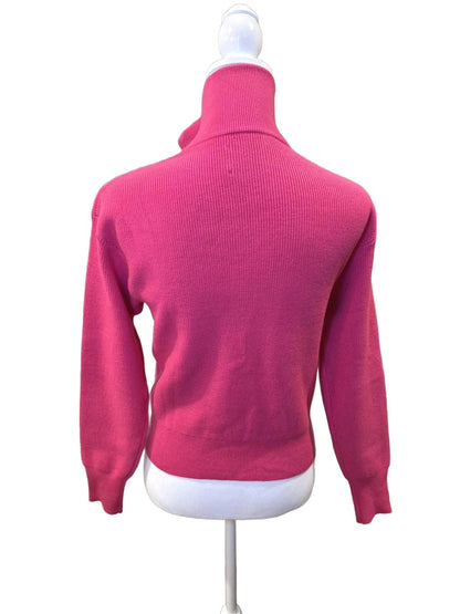 Stitches + Stripes Pink Quarter-Zip Sweater, XS (NWT)