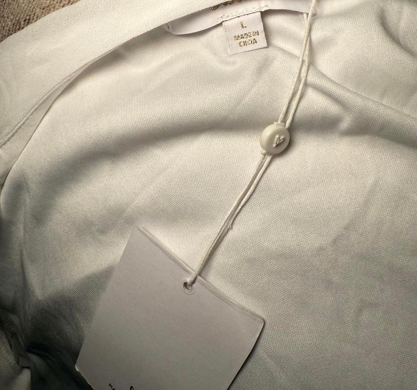 New Lulus Long Sleeve White Wrap Maxi Dress with Button Sleeve Details, Large