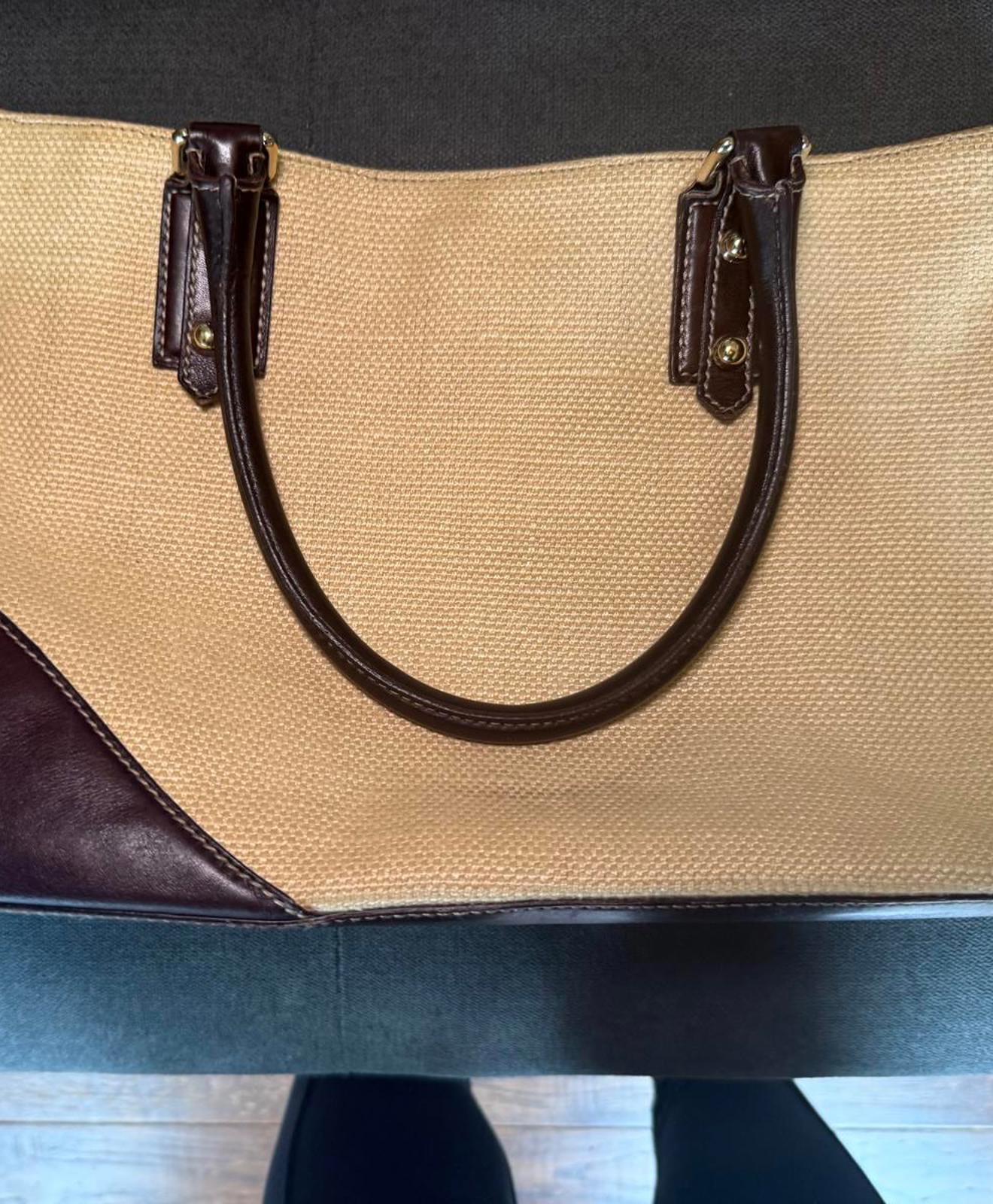 Vintage Gucci Horsebit Tote Bag Canvas Beige