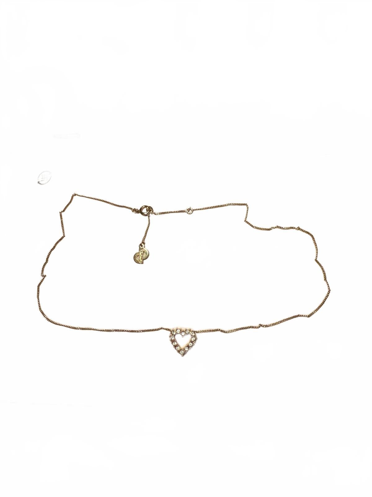 Christian Dior Gold Heart Pendant Necklace