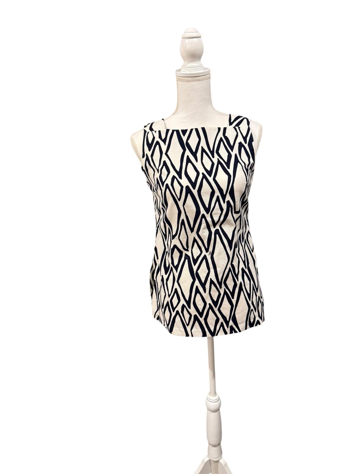 Diane von Furstenberg (DVF) Geometric Sleeveless Top, Size 2
