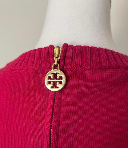 Tory Burch Women's Pink Sweater with Gold Logo, Small