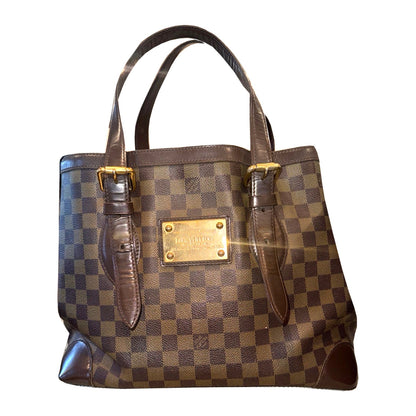 Louis Vuitton Hampstead MM Damier Ebene Tote with Red Lining