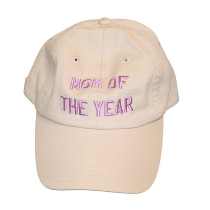 Favorite Daughter Mom Of The Year Embroidered Khaki/Lavender Baseball Hat, NWT