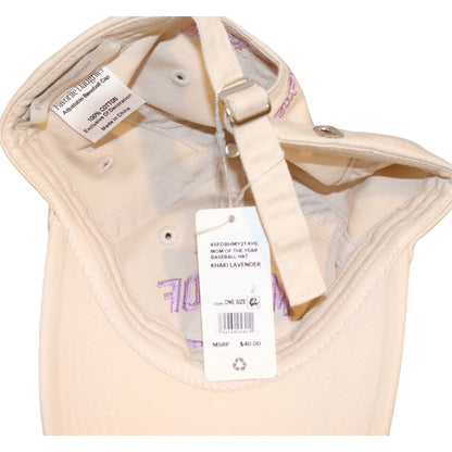 Favorite Daughter Mom Of The Year Embroidered Khaki/Lavender Baseball Hat, NWT