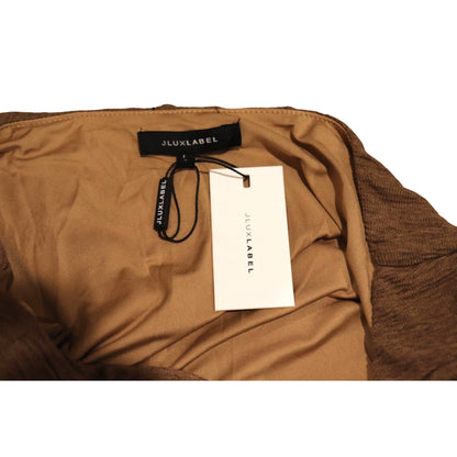 JLuxLabel Chocolate Lovina Drape Bodysuit, Large NWT