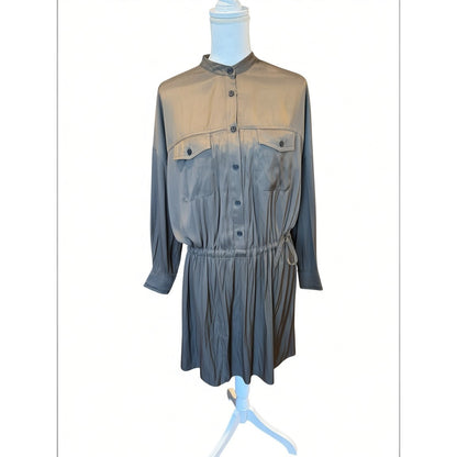 Zadig & Voltaire Womens Green Satin Shirt Dress M