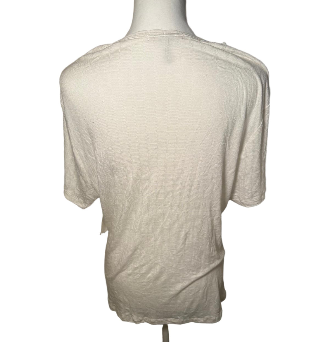 New Womens 3 Dots T-Shirt Size XL Off White Textured