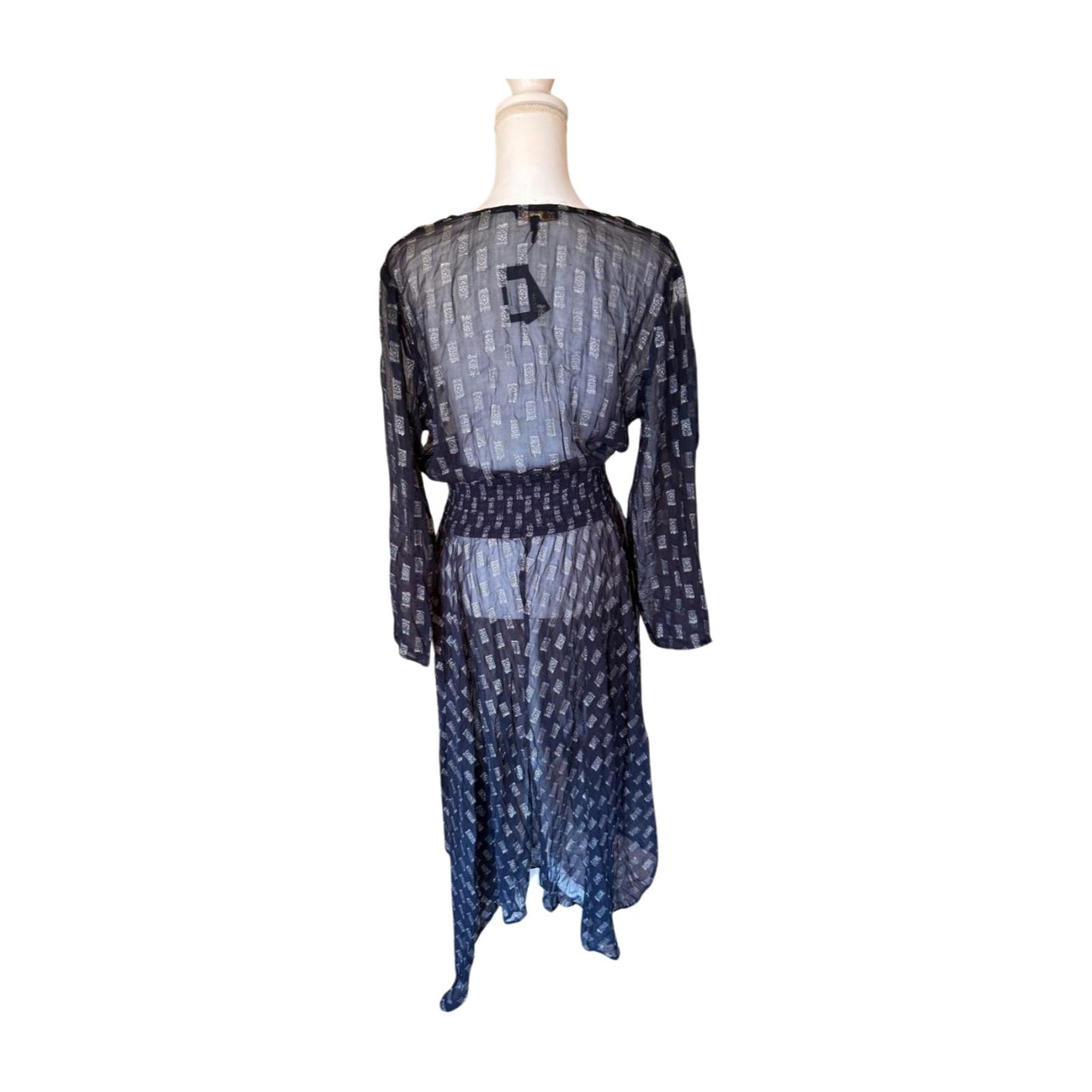Maje Rayemona Sheer Marine Dress, Size 42 (NWT