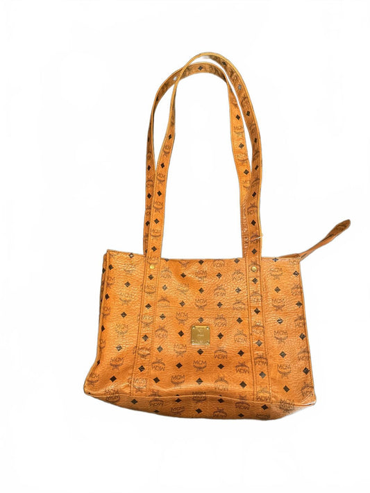 Vintage MCM Cognac Visetos Leather Tote Bag