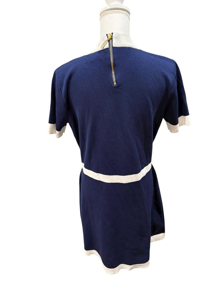 Alexia Admor Beatrix Navy & Cream Knit Dress, Size XL