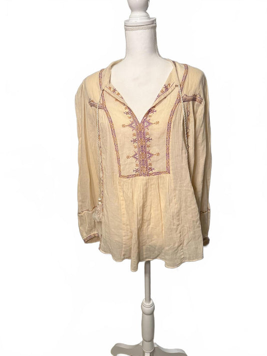 New Etoile Isabel Marant Embroidered Long Sleeve Tunic Top, Size 34