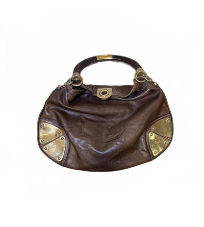 Gucci Vintage Indy Hobo Brown Leather Top Handle Bag