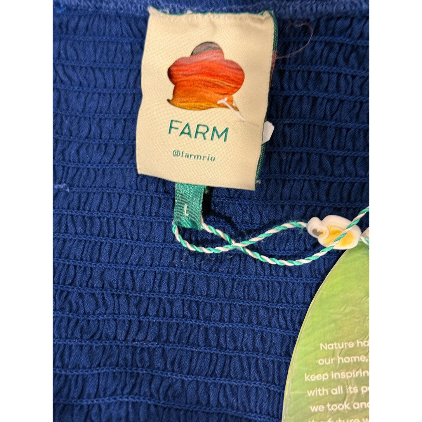 Farm Rio Strawberry Cross Stitch Midi Dress, Large NWT
