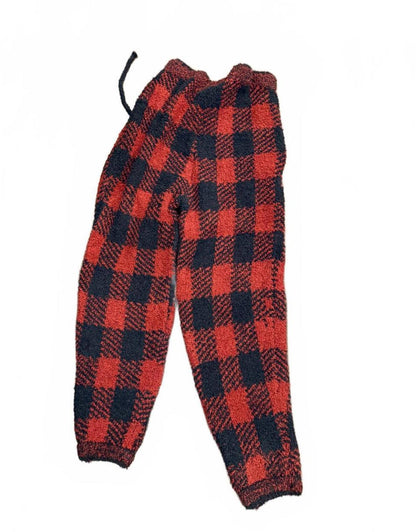 SKIMS Red and Black Checkered Women's Pants, S/M