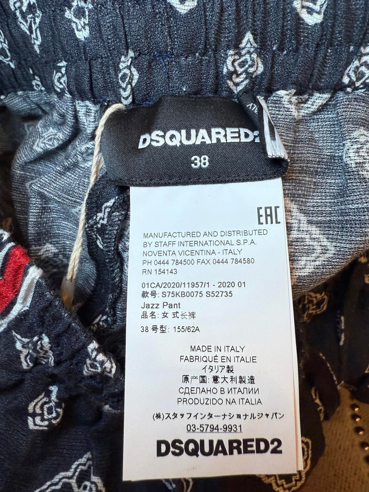 Dsquared2 New Women's Printed Lounge Pants, size 38/US 2