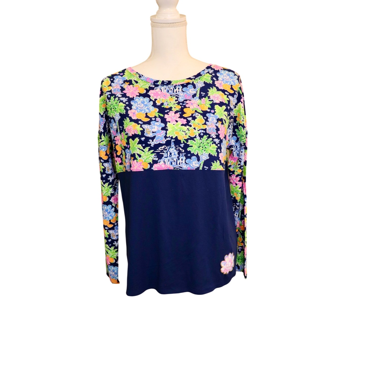 Disney X Lilly Pulitzer Mickey & Minnie Finn Long Sleeve T-Shirt, Small
