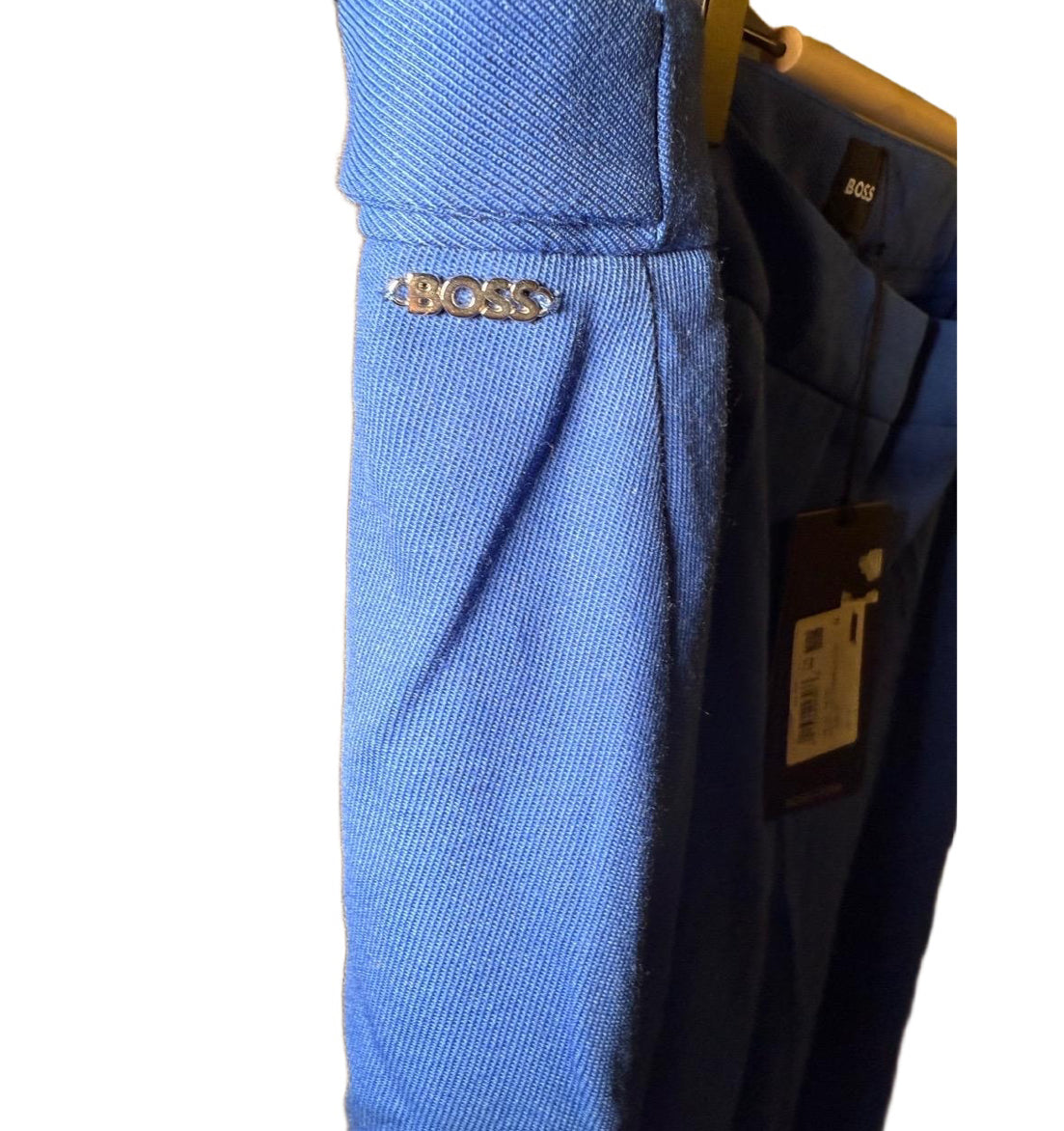 New BOSS Talia Wide Leg Long Trousers Size 12 Royal Blue