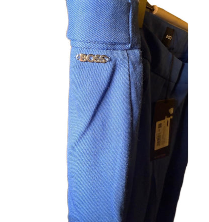 New BOSS Talia Wide Leg Long Trousers Size 12 Royal Blue