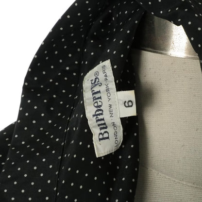Vintage Burberry Black & White Polka Dot Silk Blouse, size 6
