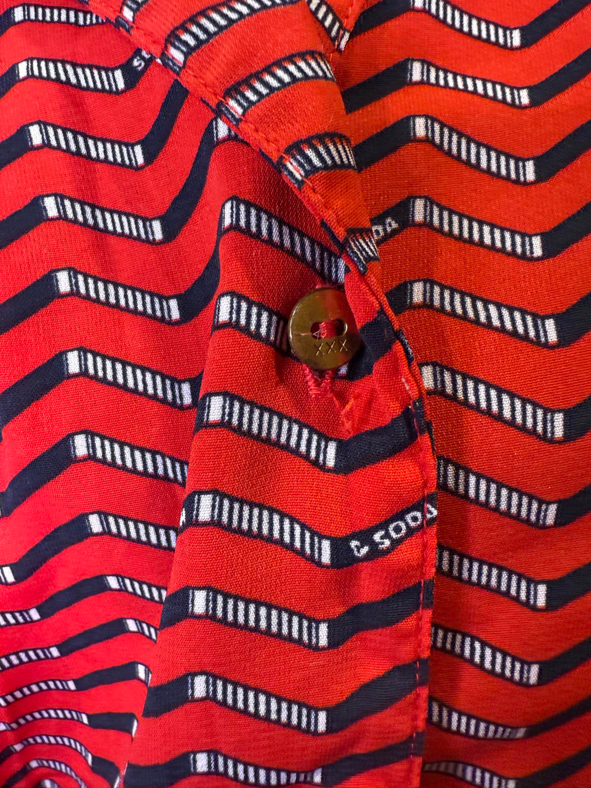 Scotch & Soda Maison Scotch “À La Plage” Printed Shirt Dress, Size S
