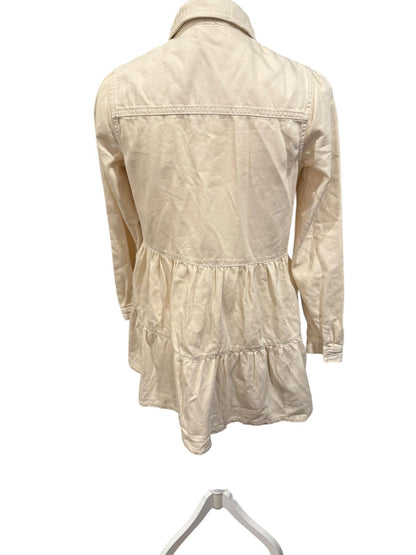 Free People We the Free Tiered Utility Shirt Dress – Size Small (Ivory)