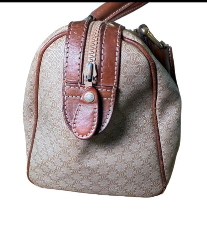 Celine Womens Brown Tan 2007 Boston Bag Triomphe Canvas Vintage Monogram