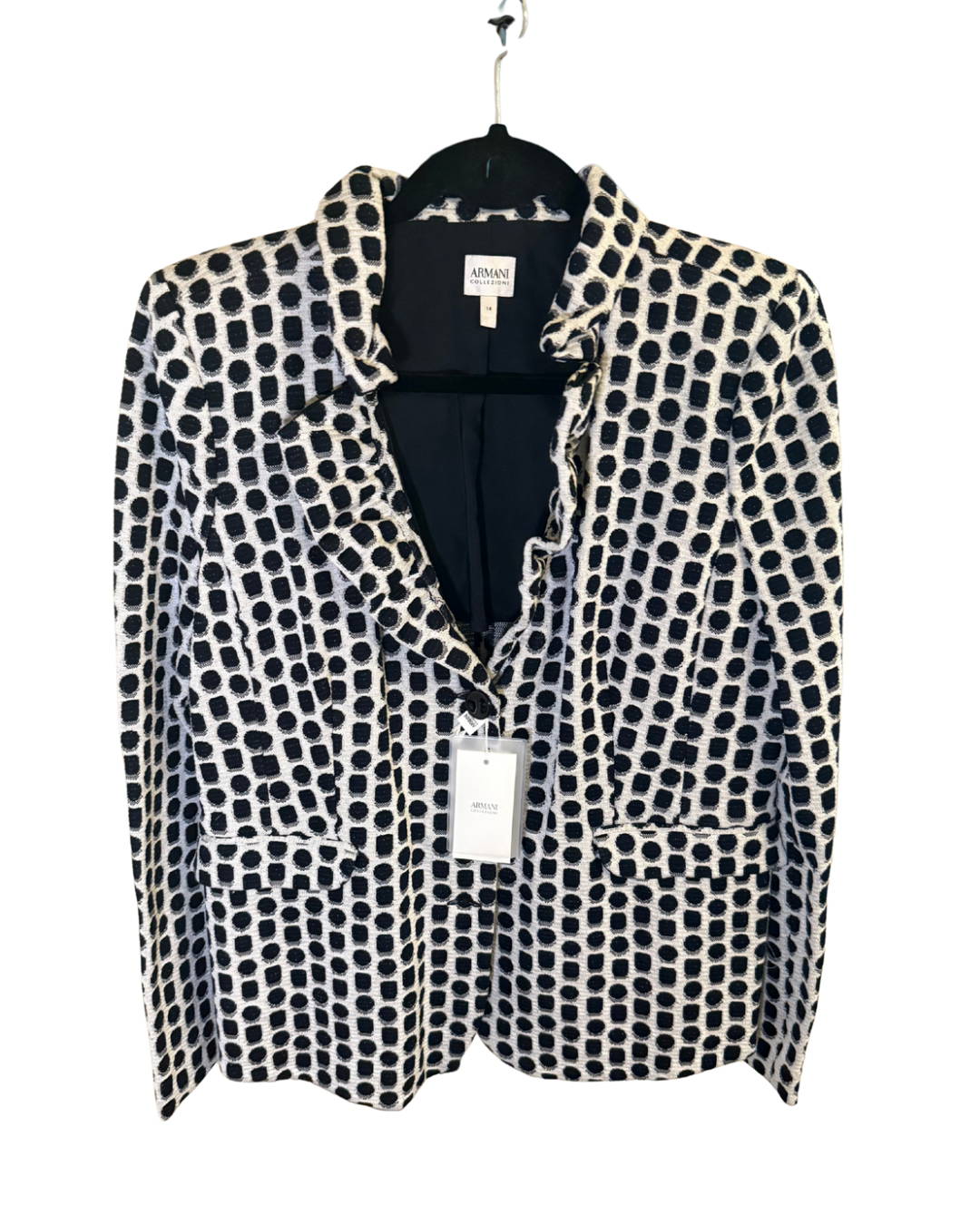 New Armani Collezioni Polka Dot Blazer, Size 14