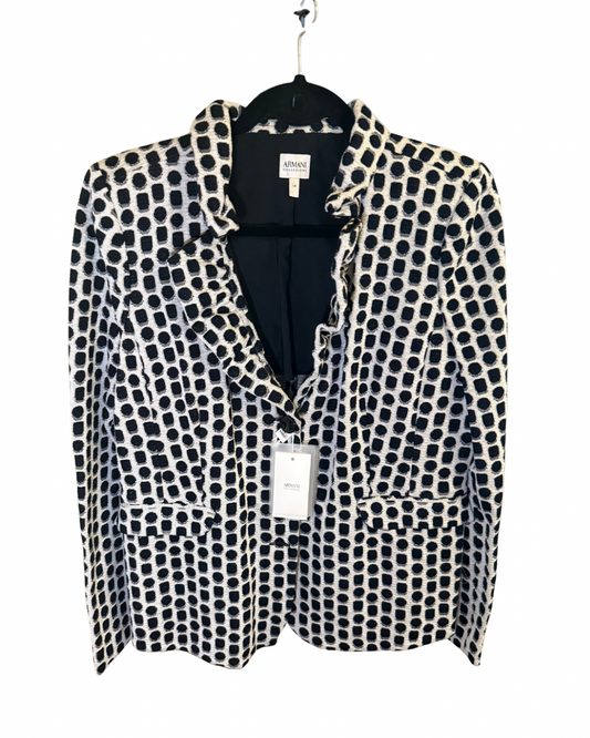 New Armani Collezioni Polka Dot Blazer, Size 14