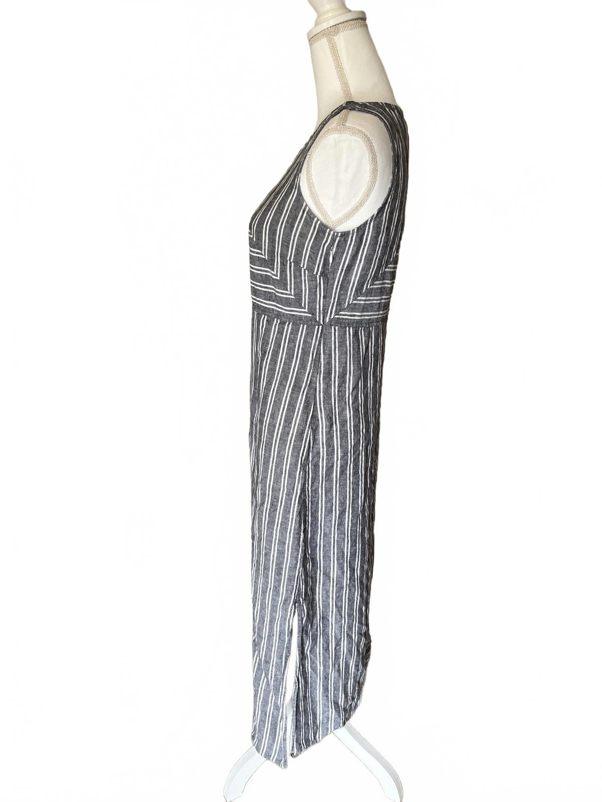 J Jill Women's Sleeveless Striped Midi Dress