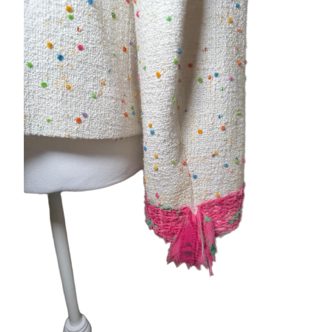 ESCADA Jacket Womens Size 42 Cream Multi Color Tweed Boucle
