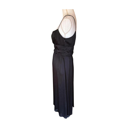 Lela Rose Black Ruched Bodice Midi Dress, Size 12 (NWT)