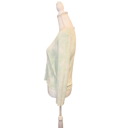 LoveShackFancy Green Diamond Knit Long Sleeve Cotton Top Womens S