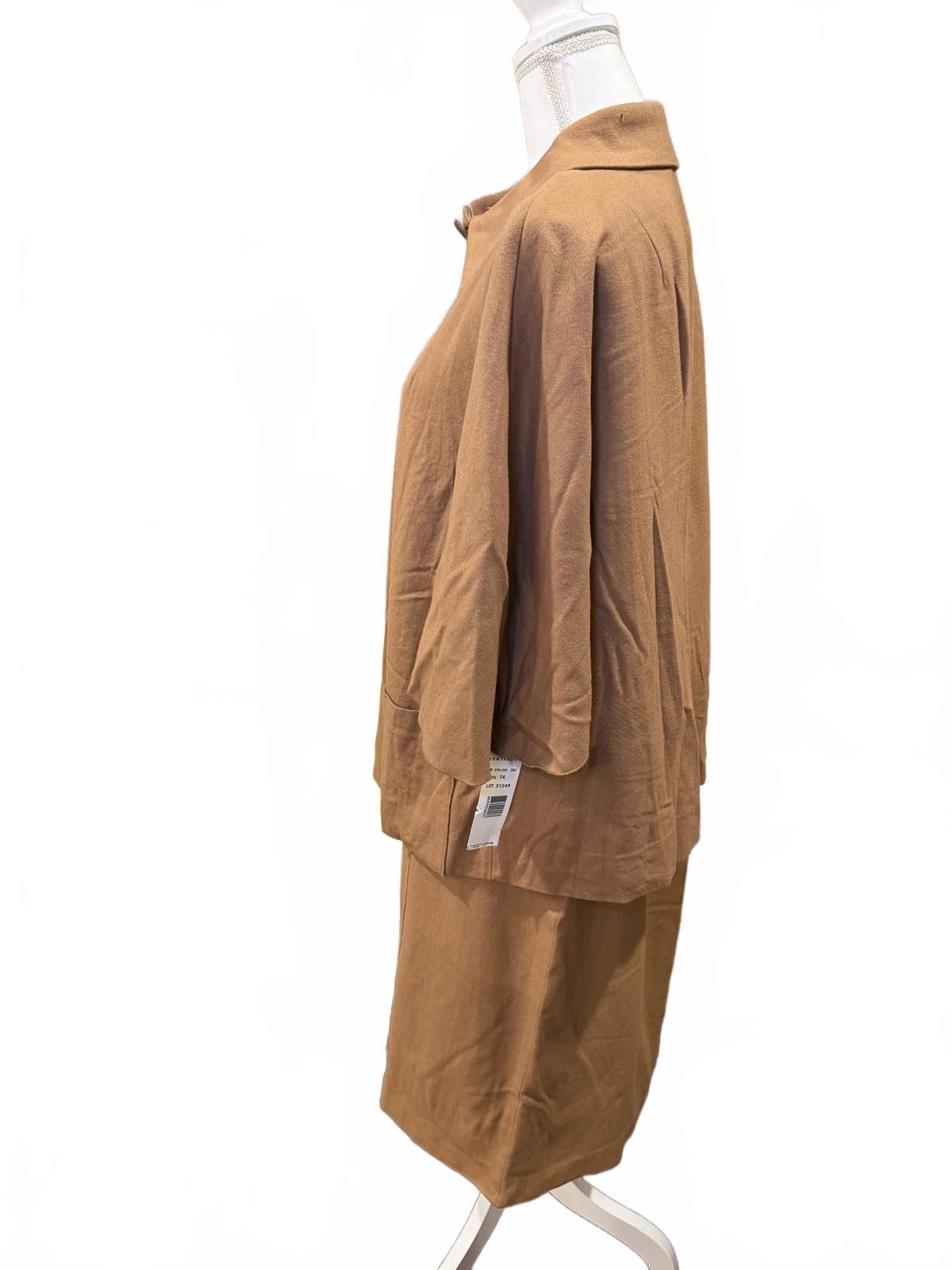 Harvé Benard Vintage Two-Piece Set Brown Jacket and Skirt, Size 14/16 NWT