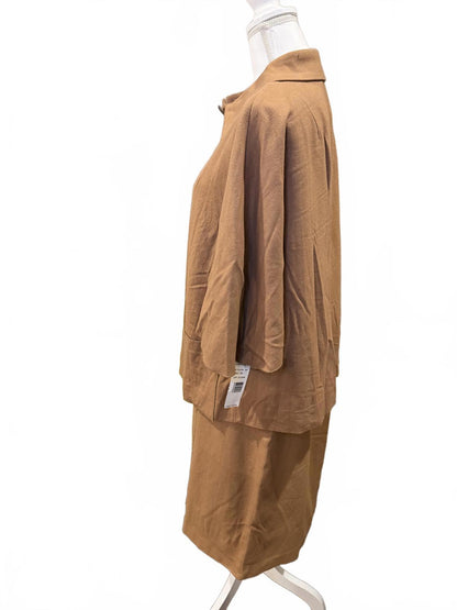 Harvé Benard Vintage Two-Piece Set Brown Jacket and Skirt, Size 14/16 NWT