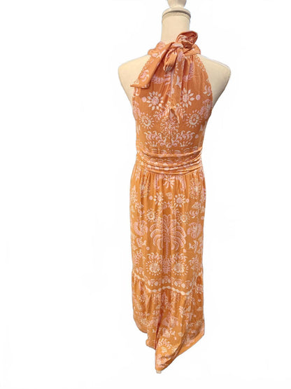Lilly Pulitzer Montecito Mixed Print Cross-Neck Maxi Dress, Medium