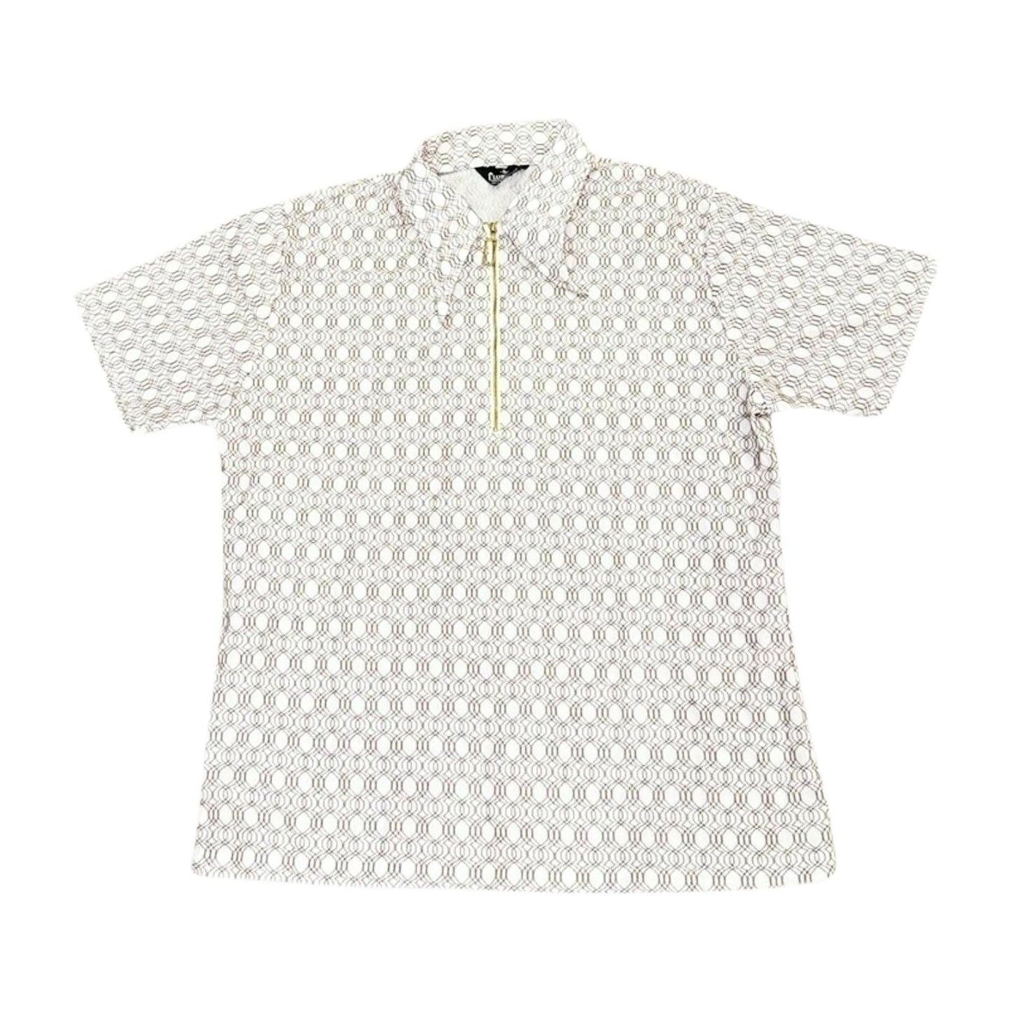 Vintage Clubman Sportswear Textured Zip Polo, Large