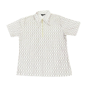 Vintage Clubman Sportswear Textured Zip Polo, Large
