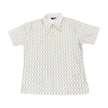 Vintage Clubman Sportswear Textured Zip Polo, Large