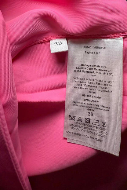 New Bottega Veneta Two-Tone Barbie Pink Cut-Out Midi Dress, US 2/IT 38