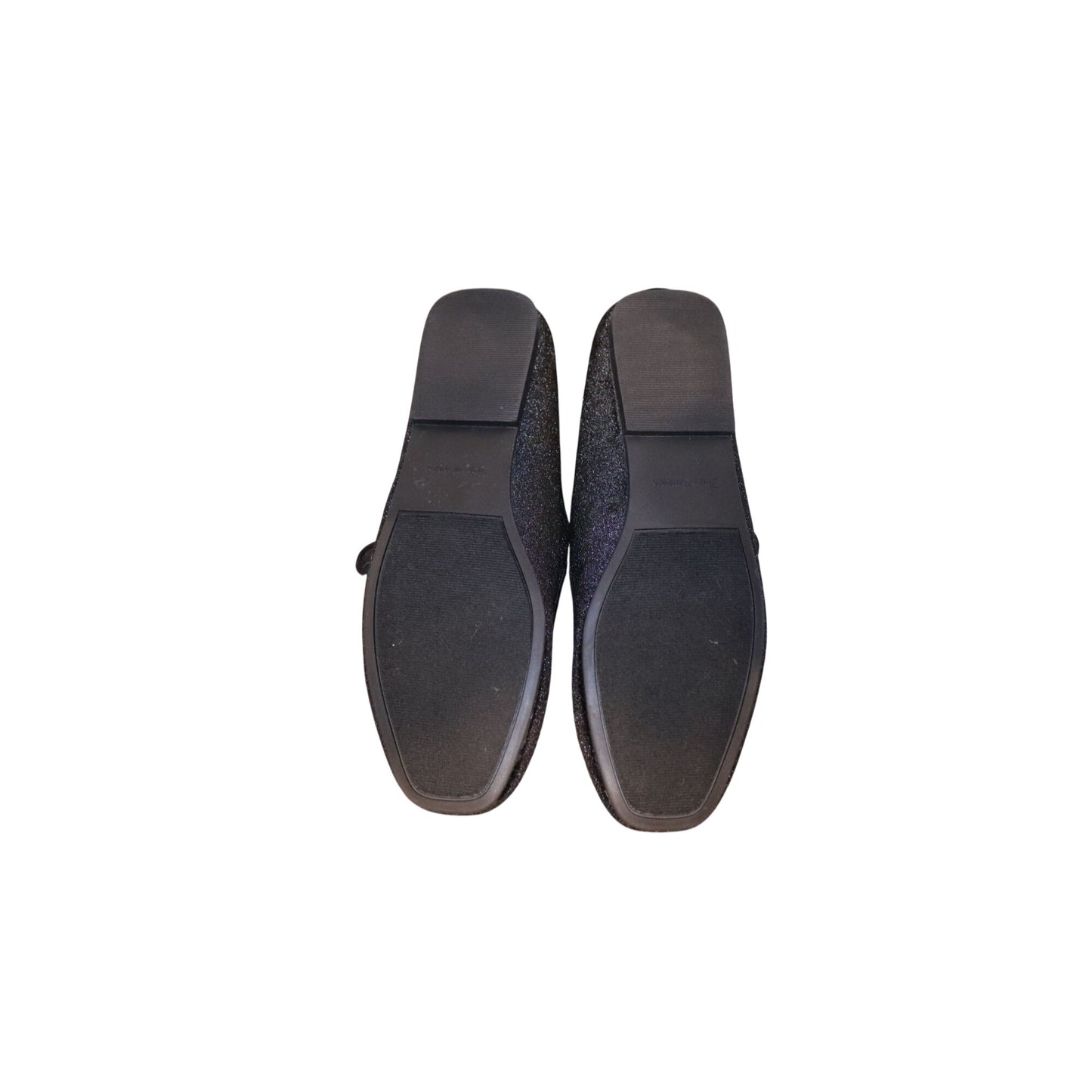 Juicy Couture Black Velvet Mary Jane Flats Pearl Buckles Size 7