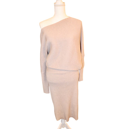 Reiss Lara Draped Knitted Bodycon Dress, Large NWT