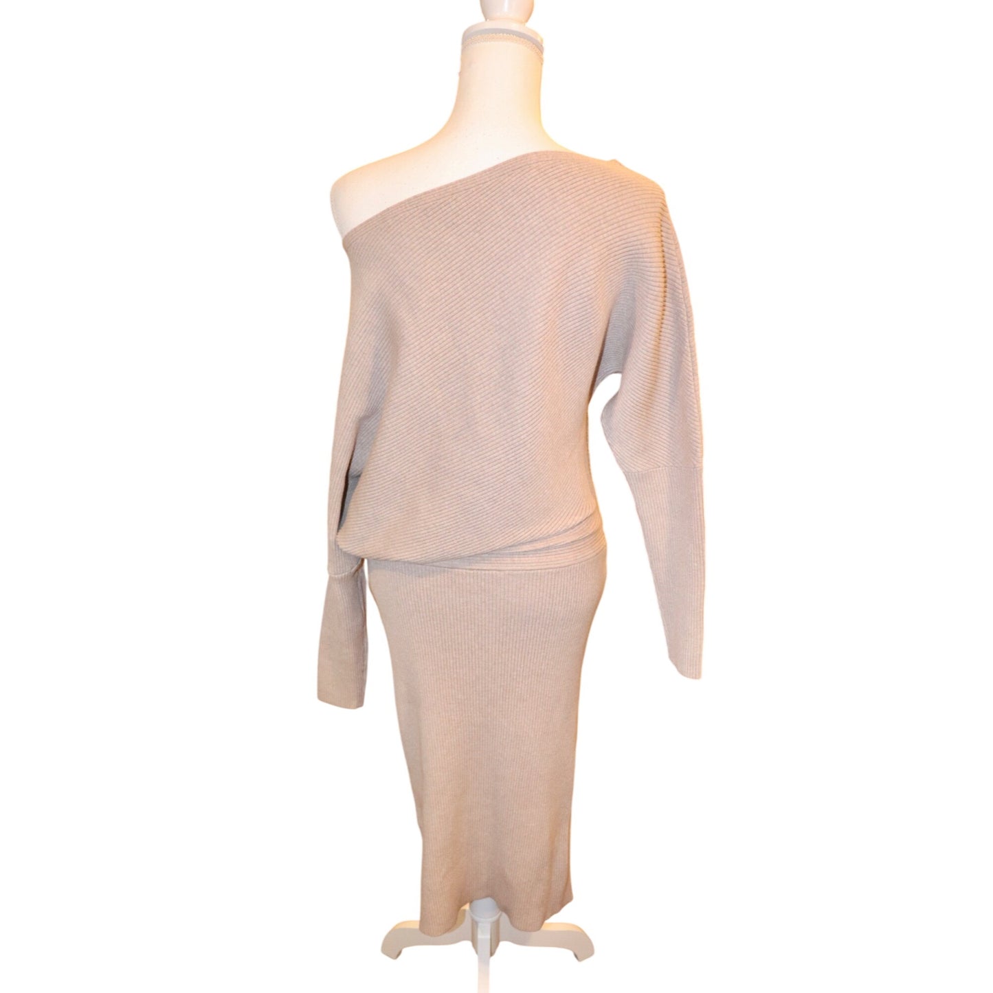 Reiss Lara Draped Knitted Bodycon Dress, Large NWT